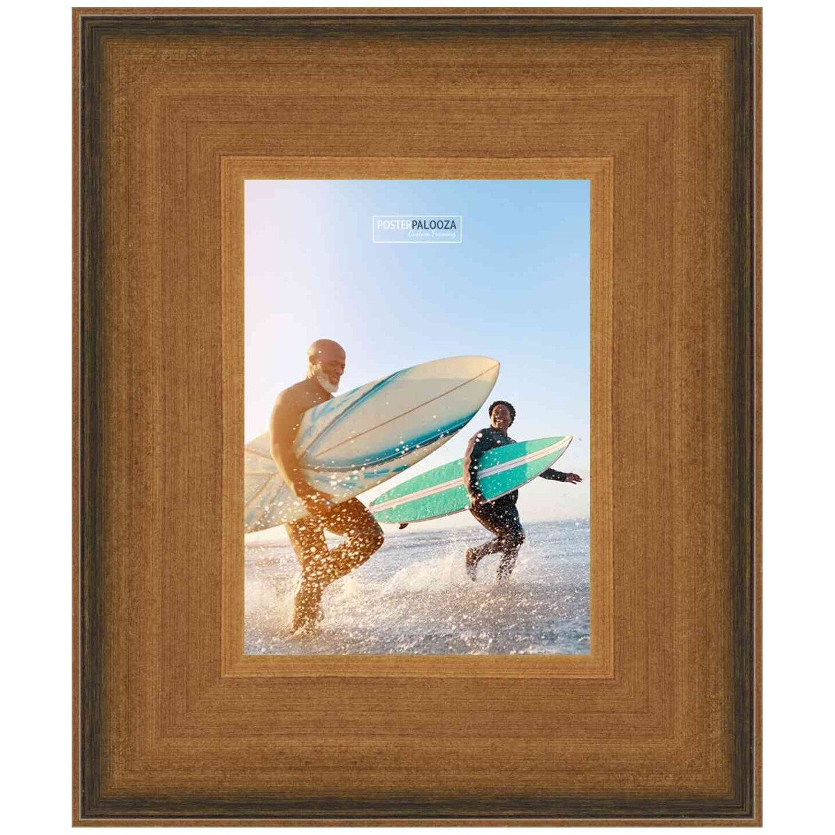 28x21 Contemporary Gold Complete Wood Picture Frame with UV Acrylic, Foam Board Backing, & Hardware