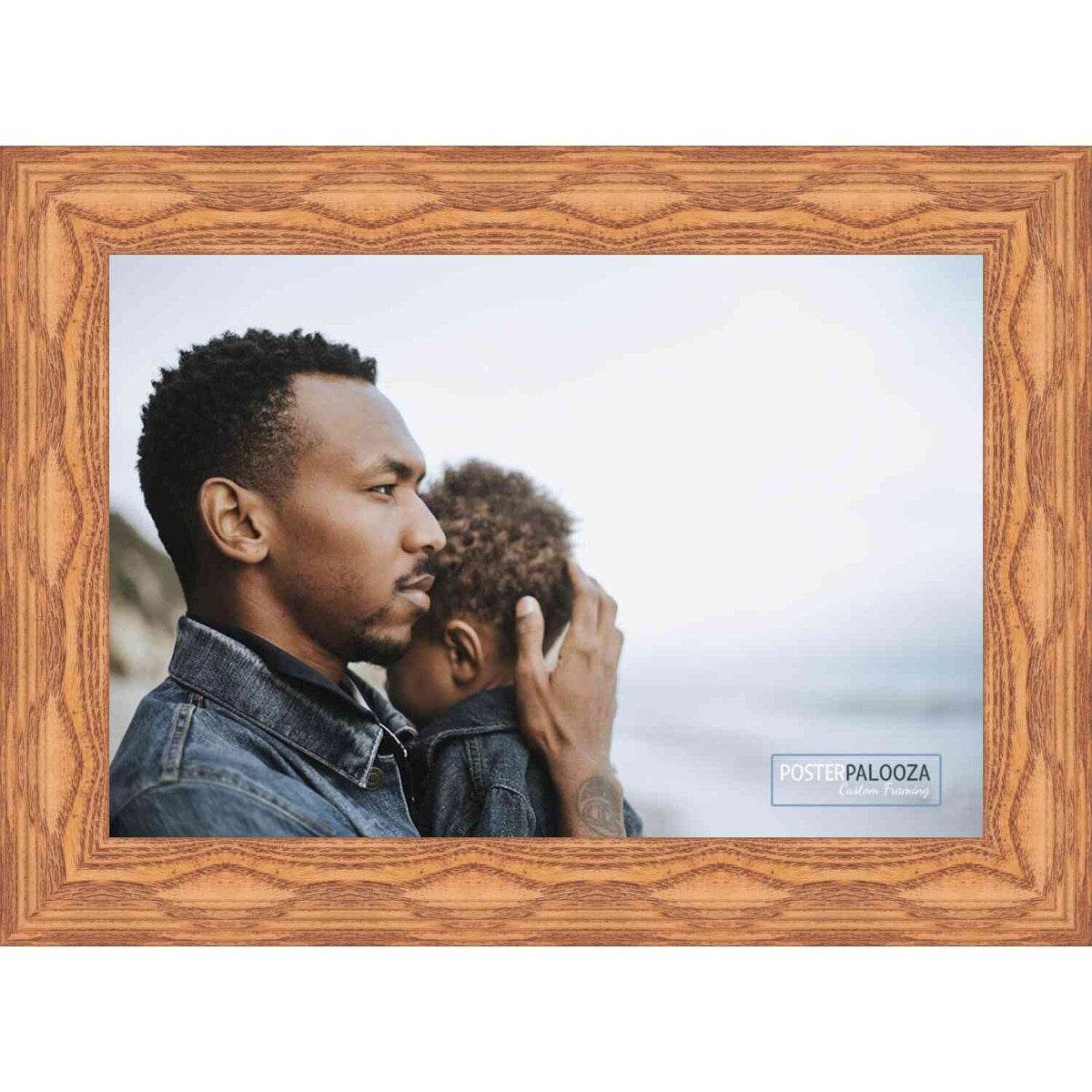 28x22 Contemporary Honey Pecan Complete Wood Picture Frame with UV Acrylic, Foam Board Backing, & Hardware