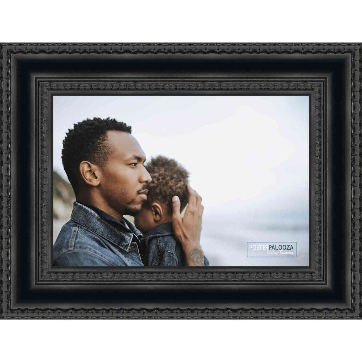 28x22 Traditional Black Complete Wood Picture Frame with UV Acrylic, Foam Board Backing, & Hardware