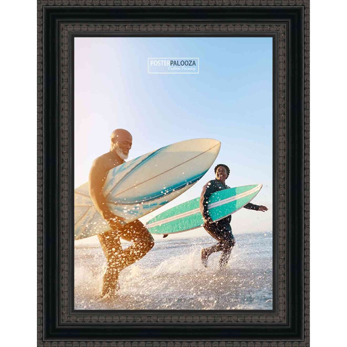28x40 Traditional Black Complete Wood Picture Frame with UV Acrylic, Foam Board Backing, & Hardware