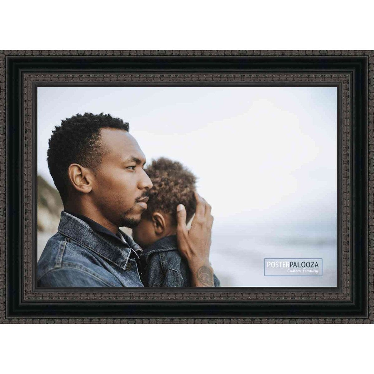 28x40 Traditional Black Complete Wood Picture Frame with UV Acrylic, Foam Board Backing, & Hardware