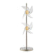29 Inch Table Lamp, LED Pinwheel Shades, Metal, Acrylic, Sand Chrome