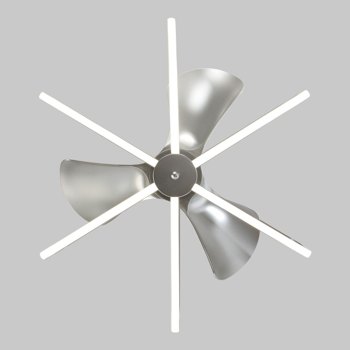 29 in. LED Indoor Satin Nickel Downrod Mount Chandelier Ceiling Fan with Light and Remote Control - 29.5" D x 18" H