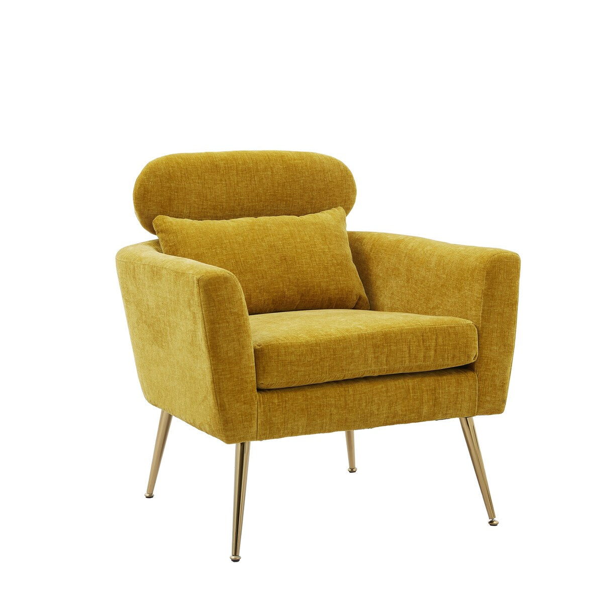 29.5"W Chenille Upholstered Living Room Accent Chair with 1 Throw Pillow