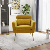 29.5"W Chenille Upholstered Living Room Accent Chair with 1 Throw Pillow