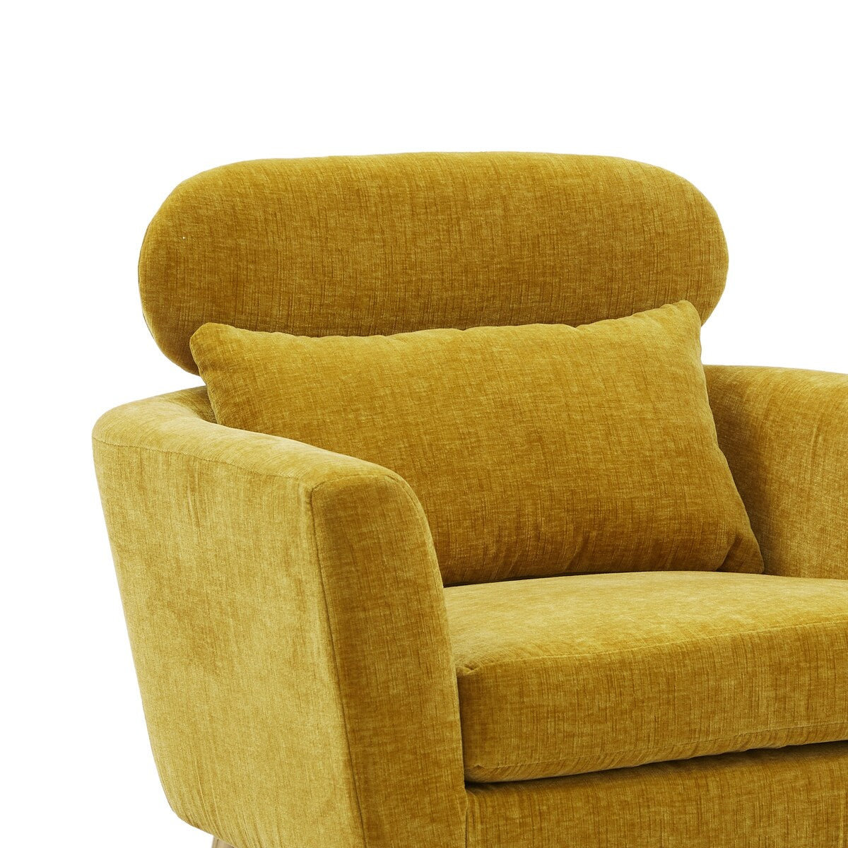 29.5"W Chenille Upholstered Living Room Accent Chair with 1 Throw Pillow