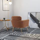 29.5"W Modern Accent Chair Armchair Upholstered Reading Chair Leisure Club Chair with Gold Metal Leg and Throw Pillow