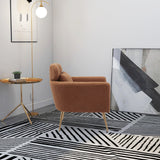 29.5"W Modern Accent Chair Armchair Upholstered Reading Chair Leisure Club Chair with Gold Metal Leg and Throw Pillow