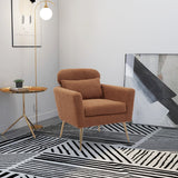 29.5"W Modern Accent Chair Armchair Upholstered Reading Chair Leisure Club Chair with Gold Metal Leg and Throw Pillow