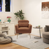 29.5"W Modern Accent Chair Armchair Upholstered Reading Chair Leisure Club Chair with Gold Metal Leg and Throw Pillow
