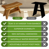 EcoDecors 30-inch, Teak Shower Bench, Teak Bench for Shower, Teak Bench, Shower Teak Bench, Teak Wood Shower, Teak Shower Stool