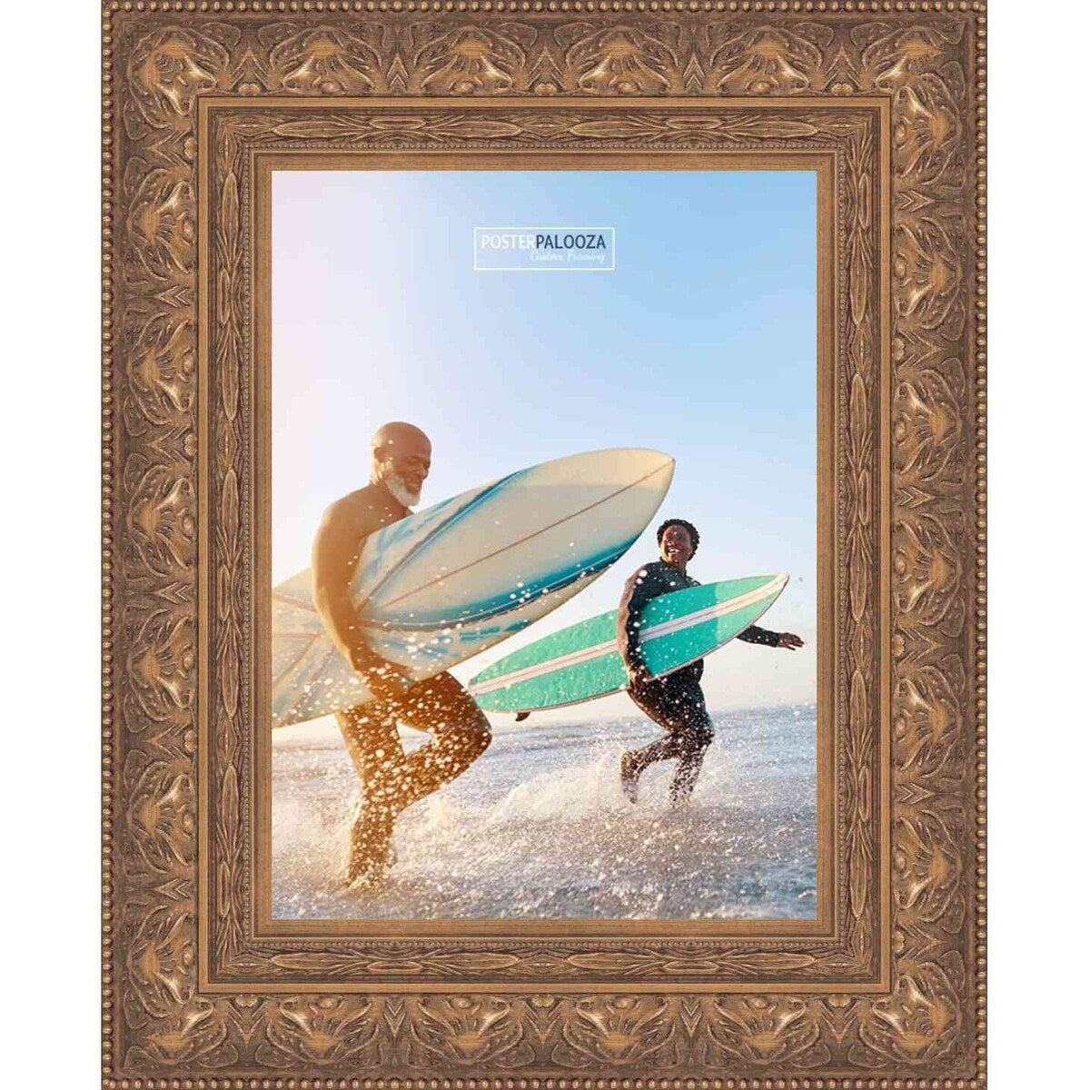 29x23 Ornate Gold Complete Wood Picture Frame with UV Acrylic, Foam Board Backing, & Hardware