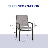 2PC Patio Dining Chairs, Metal Frame with Textilene Fabrics