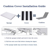 2PCS Outdoor Lounge Chair Cushion Replacement Patio Funiture Seat Cushion Chaise Lounge Cushion-black/white stripe