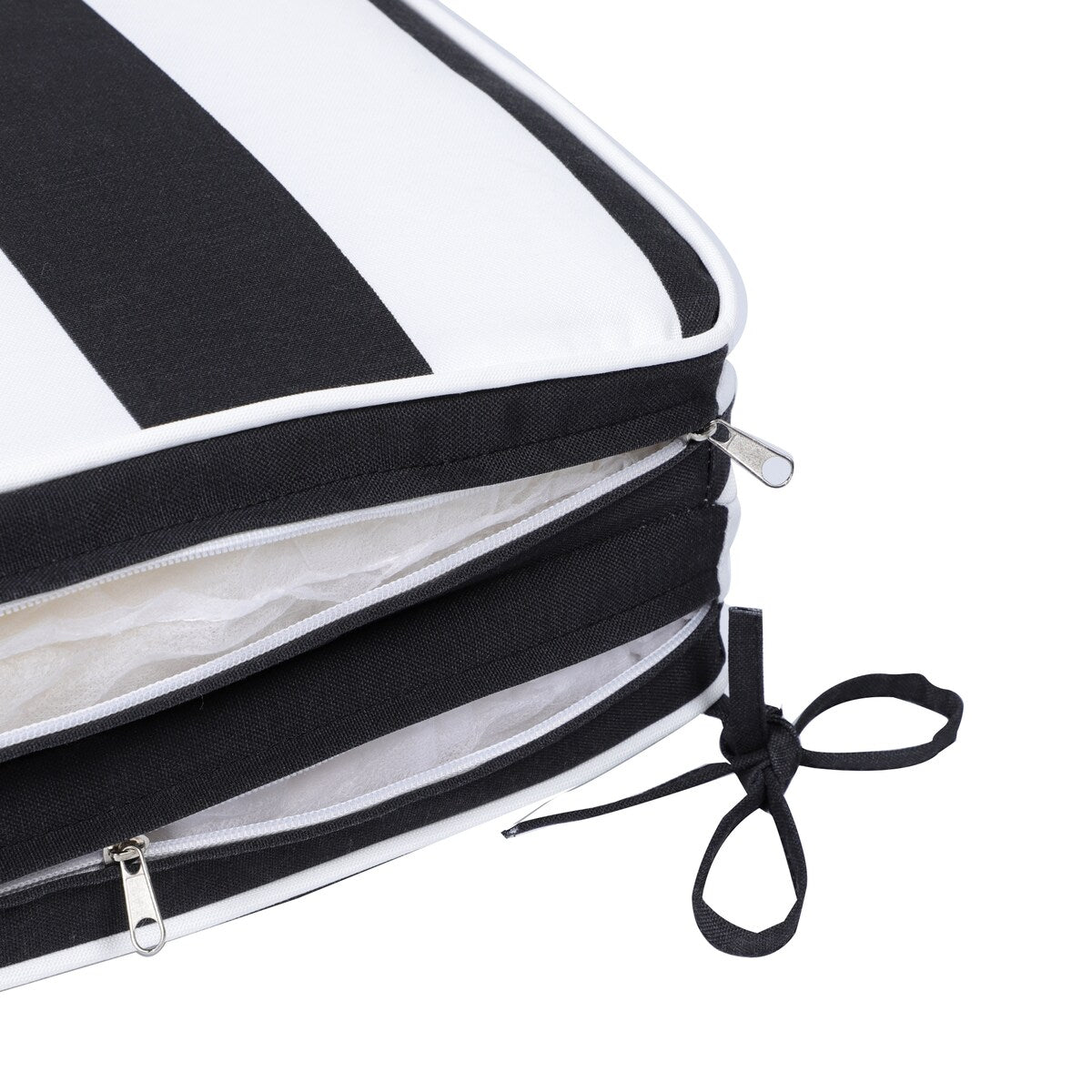 2PCS Outdoor Lounge Chair Cushion Replacement Patio Funiture Seat Cushion Chaise Lounge Cushion-black/white stripe