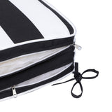 2PCS Outdoor Lounge Chair Cushion Replacement Patio Funiture Seat Cushion Chaise Lounge Cushion-black/white stripe