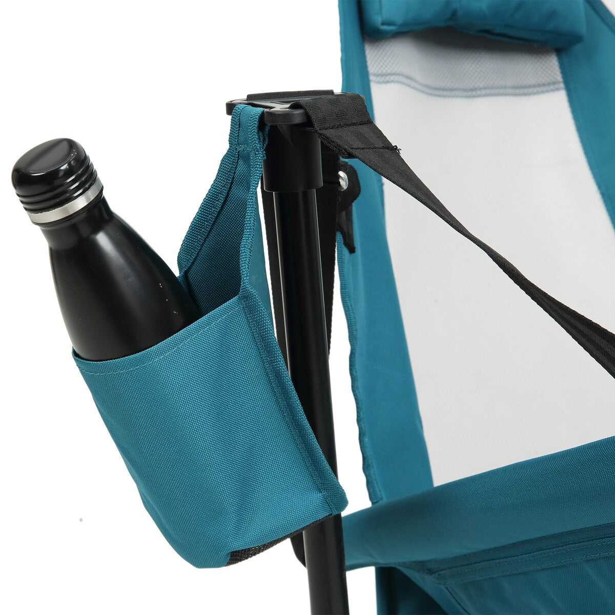2Pc Outdoor Patio Camping Chairs With Adjustable Back,Cup Holder,Carry Bag
