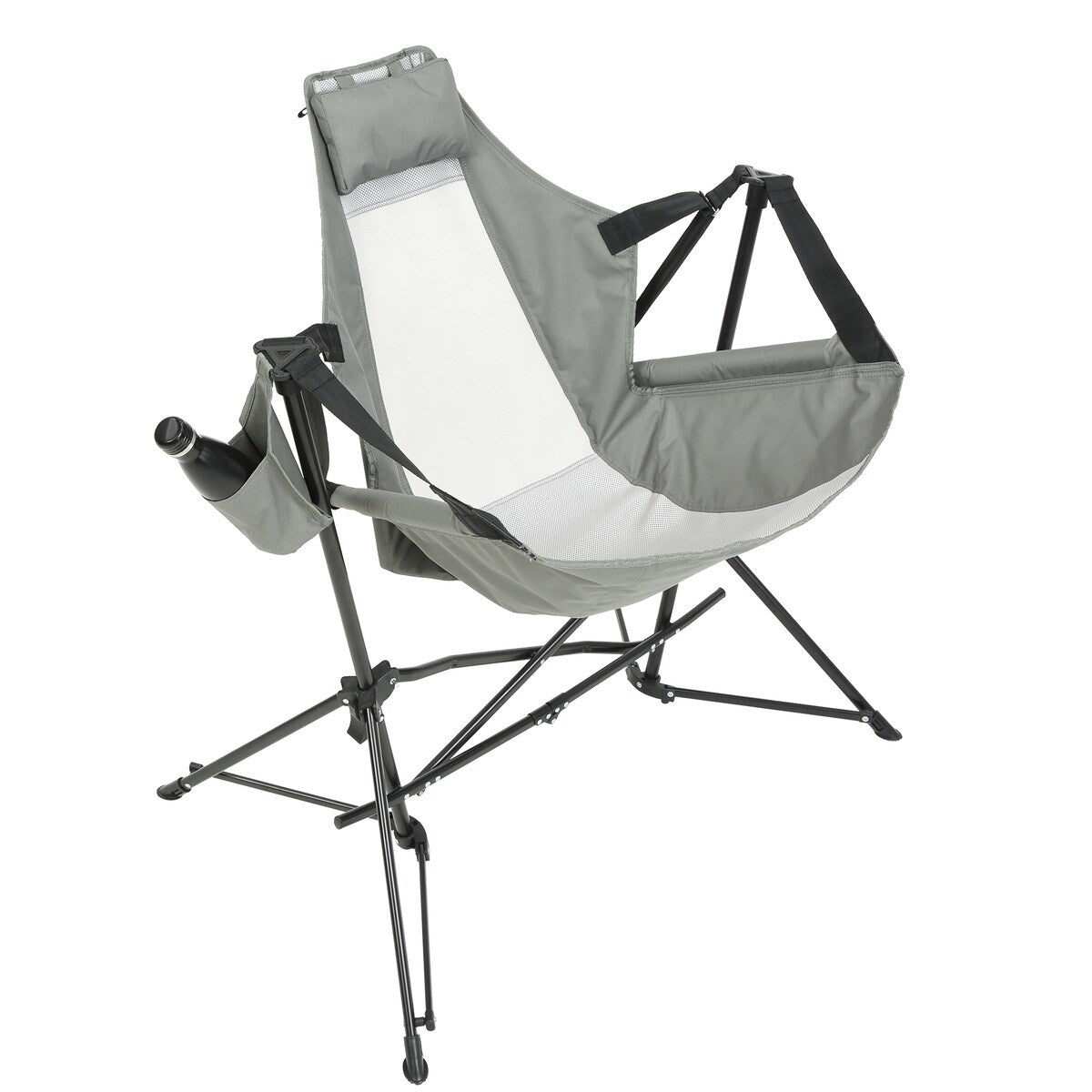 2Pc Outdoor Patio Camping Chairs With Adjustable Back,Cup Holder,Carry Bag