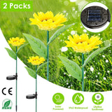 2Pcs Outdoor LED Sunflower Solar Light