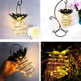 2Pcs Solar LED Pineapple Garden Hanging Lanterns