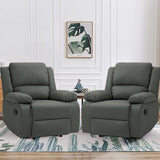2 Set Imitation Leather Recliner Chairs Lounge Sofa