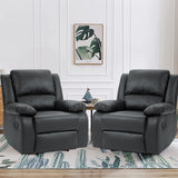 2 Set Imitation Leather Recliner Chairs Lounge Sofa