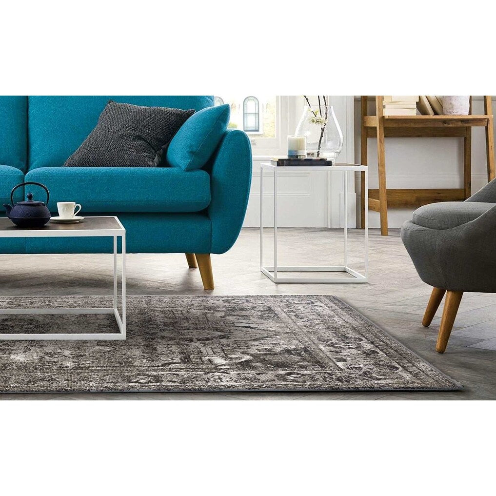 2' x 7' Grey Polypropylene Area Rug - 2' x 6' Runner