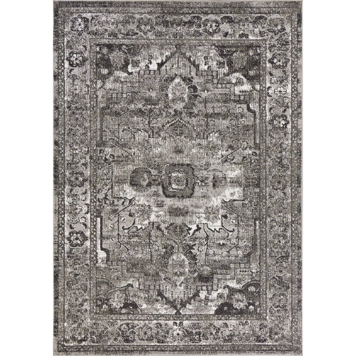 2' x 7' Grey Polypropylene Area Rug - 2' x 6' Runner