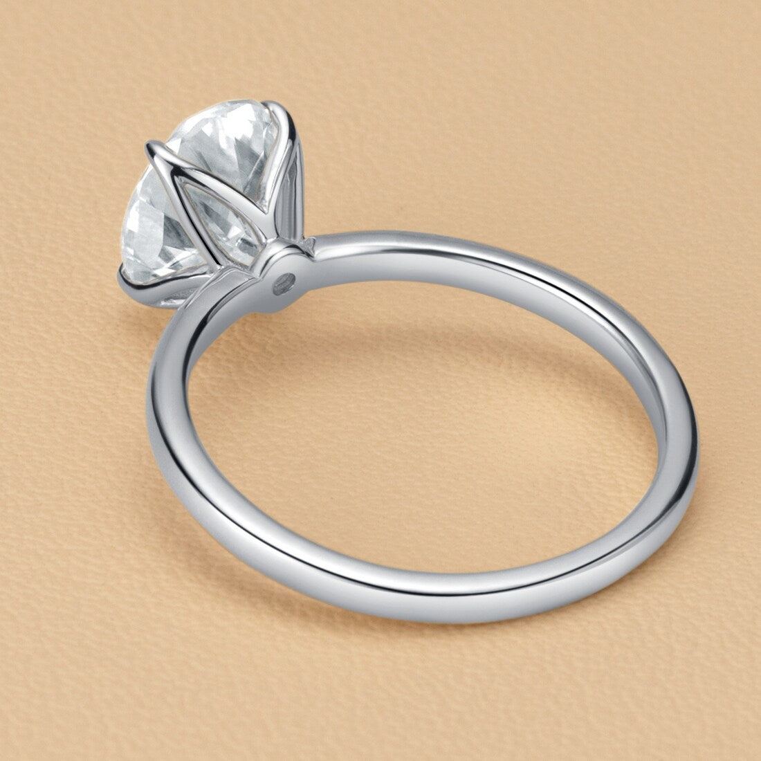 Oravo 2ct Moissanite Oval Solitaire Engagement Ring in 14k White Gold