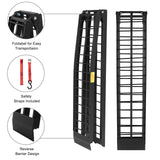 2pcs 9ft Aluminum Folding ATV Loading Ramp Black Pair Truck Trailer 1200 lbs - 2PCS 9FT RAMP