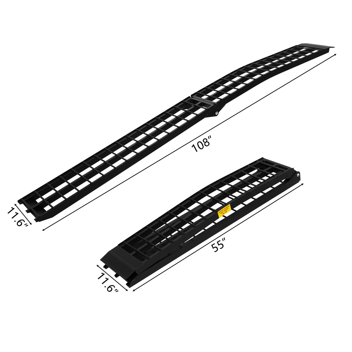 2pcs 9ft Aluminum Folding ATV Loading Ramp Black Pair Truck Trailer 1200 lbs - 2PCS 9FT RAMP