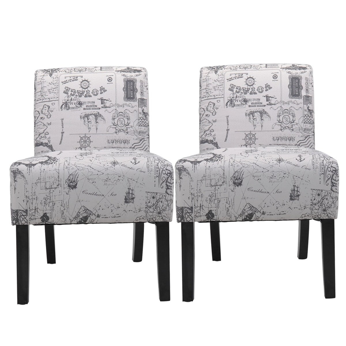 2pcs Accent Chair Armless Chair Dining Chair Fabric Living Room Chairs