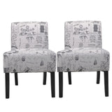 2pcs Accent Chair Armless Chair Dining Chair Fabric Living Room Chairs
