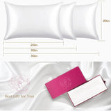 2pcs Double-Sided Design Silk Pillowcase with Hidden Zipper White