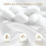 2pcs Double-Sided Design Silk Pillowcase with Hidden Zipper White