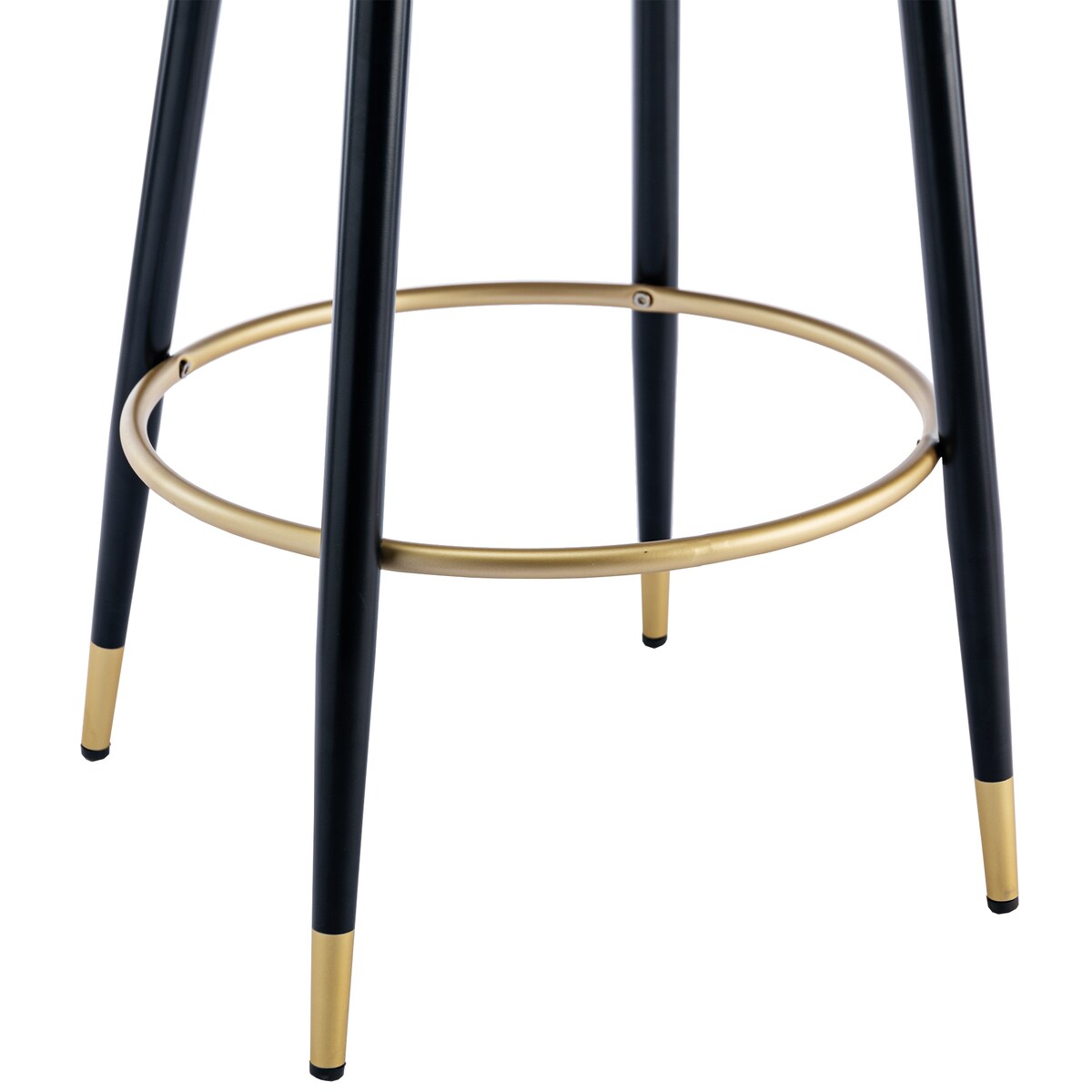 2pcs Velvet Upholstery Bar Stools with Back and Footrest