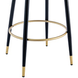 2pcs Velvet Upholstery Bar Stools with Back and Footrest