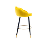 2pcs Velvet Upholstery Bar Stools with Back and Footrest
