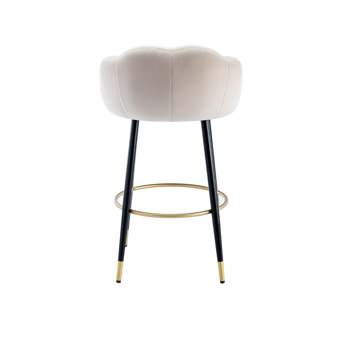 2pcs Velvet Upholstery Bar Stools with Back and Footrest