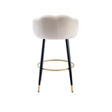 2pcs Velvet Upholstery Bar Stools with Back and Footrest