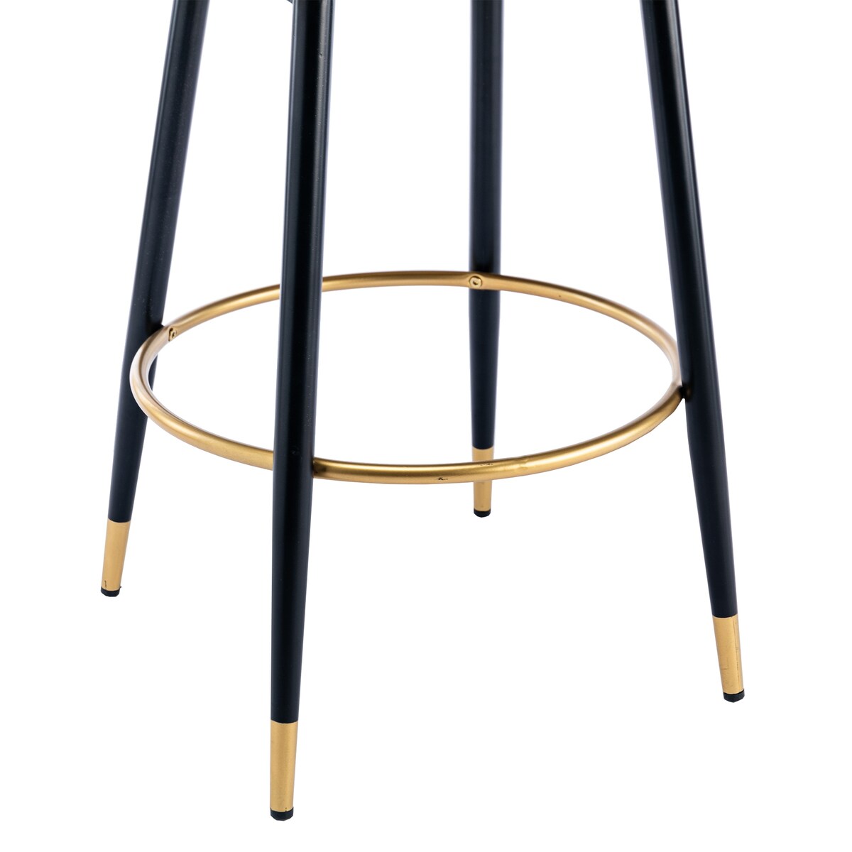 2pcs Velvet Upholstery Bar Stools with Back and Footrest
