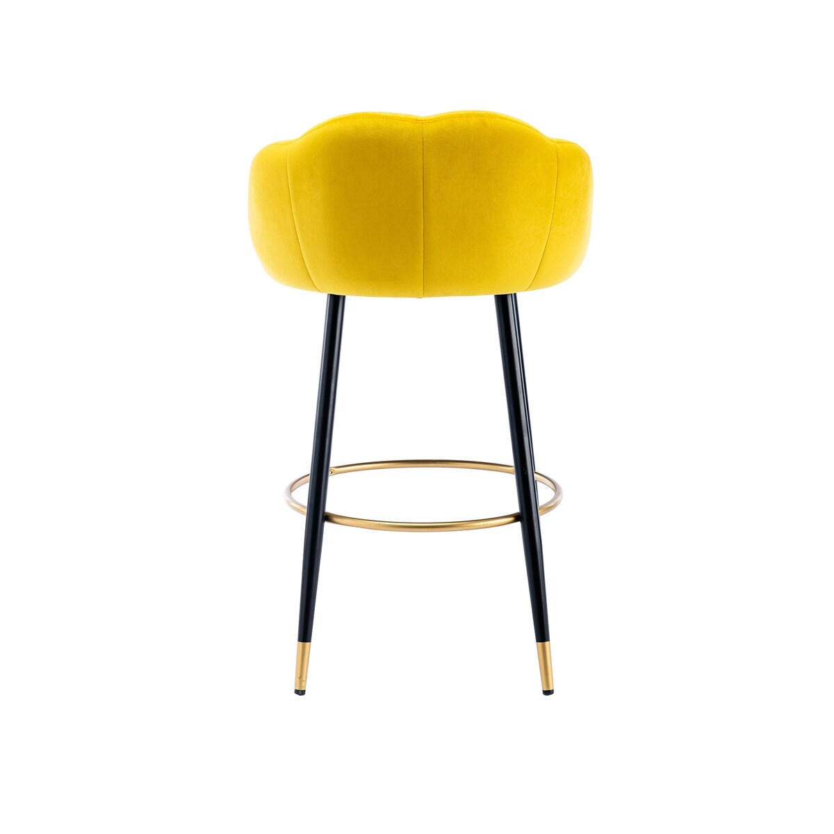 2pcs Velvet Upholstery Bar Stools with Back and Footrest