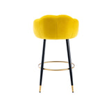 2pcs Velvet Upholstery Bar Stools with Back and Footrest