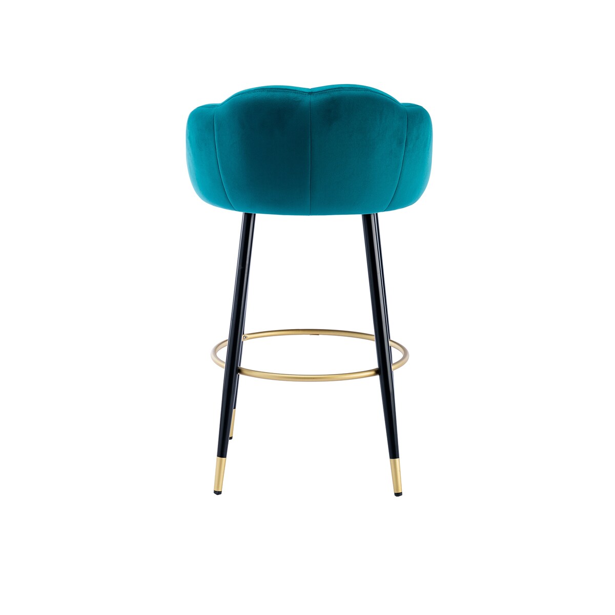 2pcs Velvet Upholstery Bar Stools with Back and Footrest