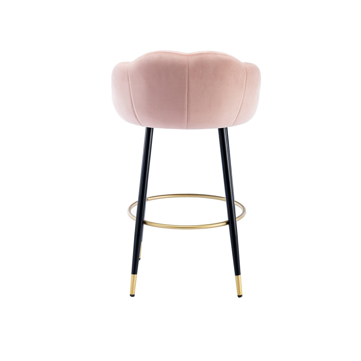 2pcs Velvet Upholstery Bar Stools with Back and Footrest