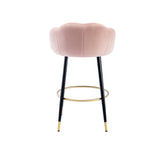 2pcs Velvet Upholstery Bar Stools with Back and Footrest
