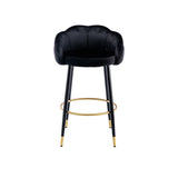 2pcs Velvet Upholstery Bar Stools with Back and Footrest