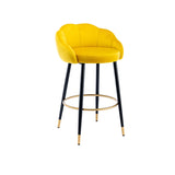 2pcs Velvet Upholstery Bar Stools with Back and Footrest