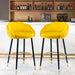2pcs Velvet Upholstery Bar Stools with Back and Footrest