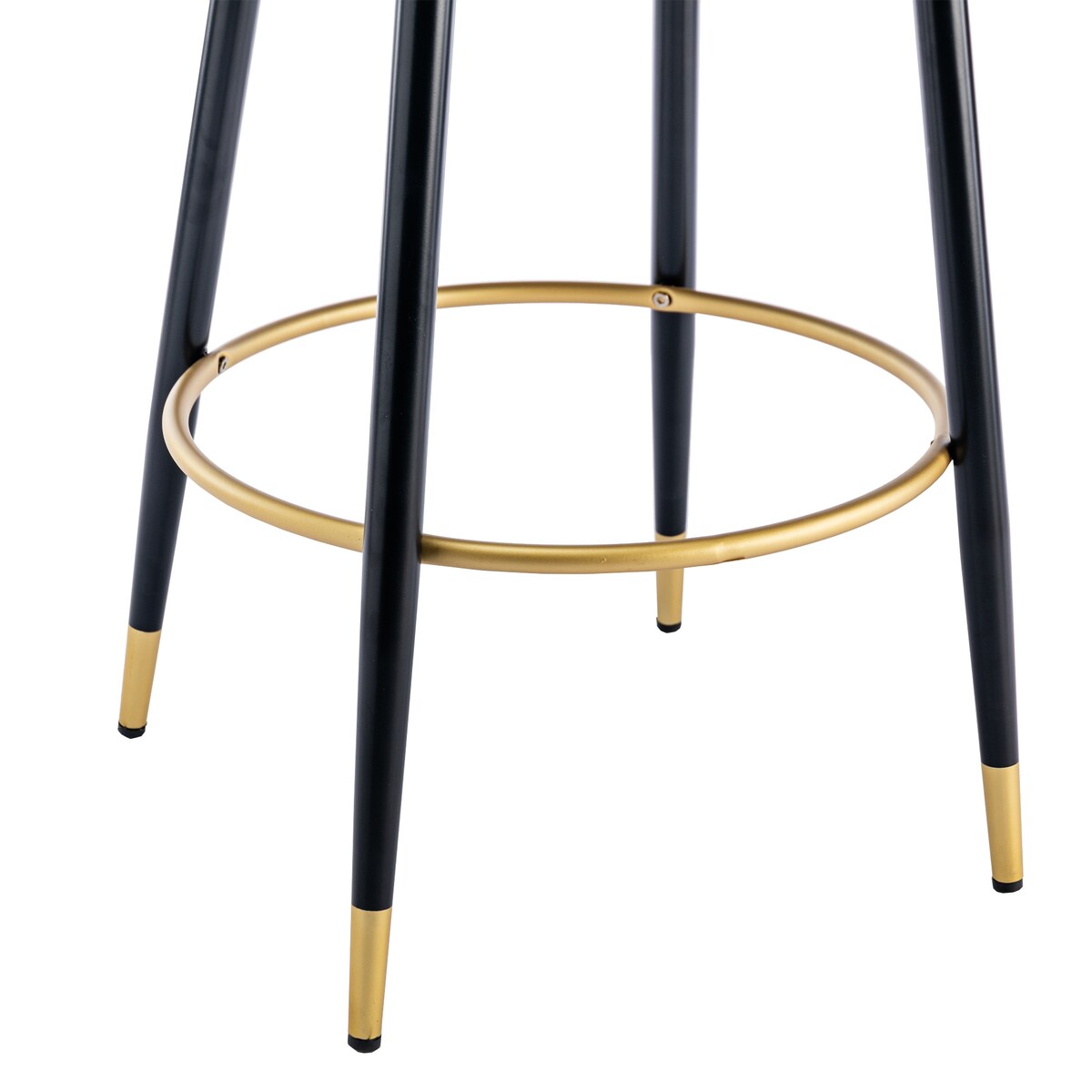 2pcs Velvet Upholstery Bar Stools with Back and Footrest